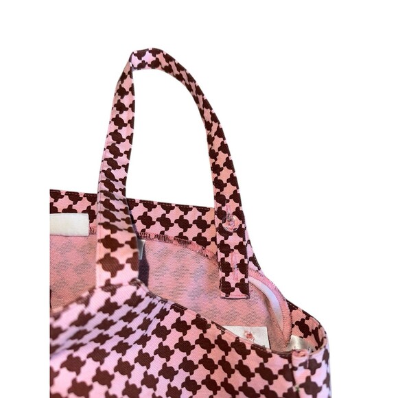 Levi's Geometric Checkered Crop MED Pink Brown Knit Retro Y2K Button Front Tank - Picture 16 of 16